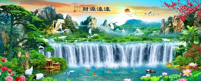 Phong cảnh sơn thủy hồ thác MHT2-302